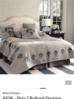 Ballard Designs Hayden damask queen size quilt only no shams